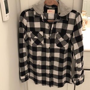 Ladies Flannel Hoody Shirt